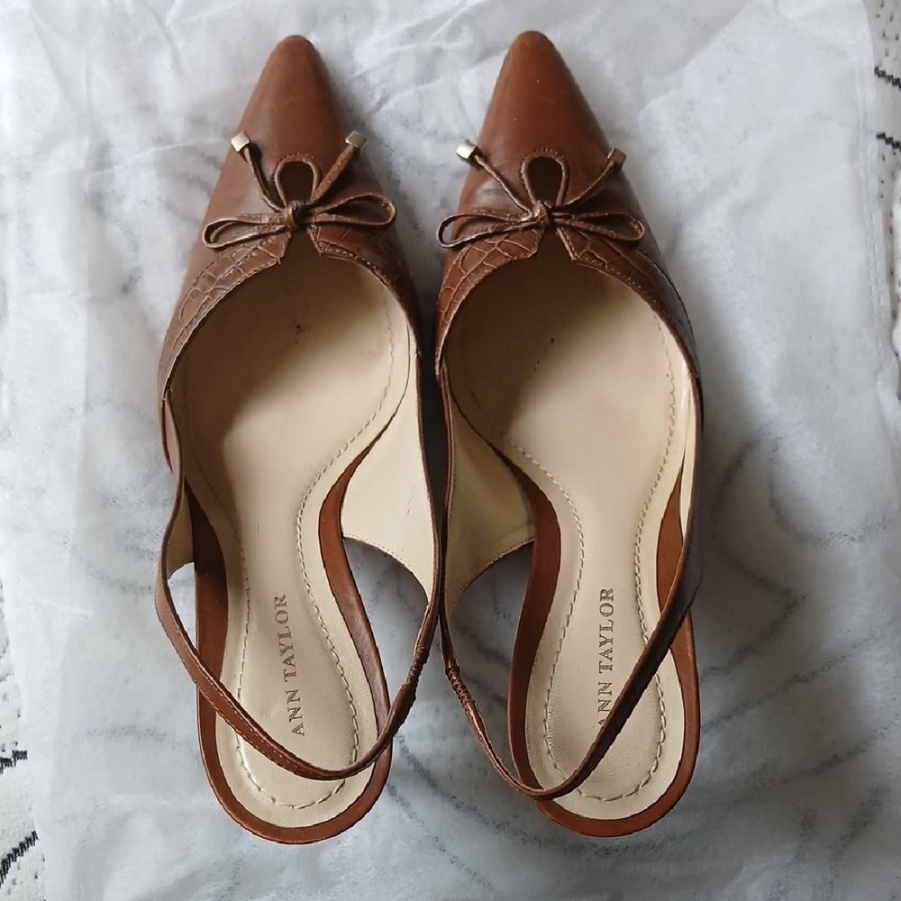 Ann Taylor Brown Slingback Heels
